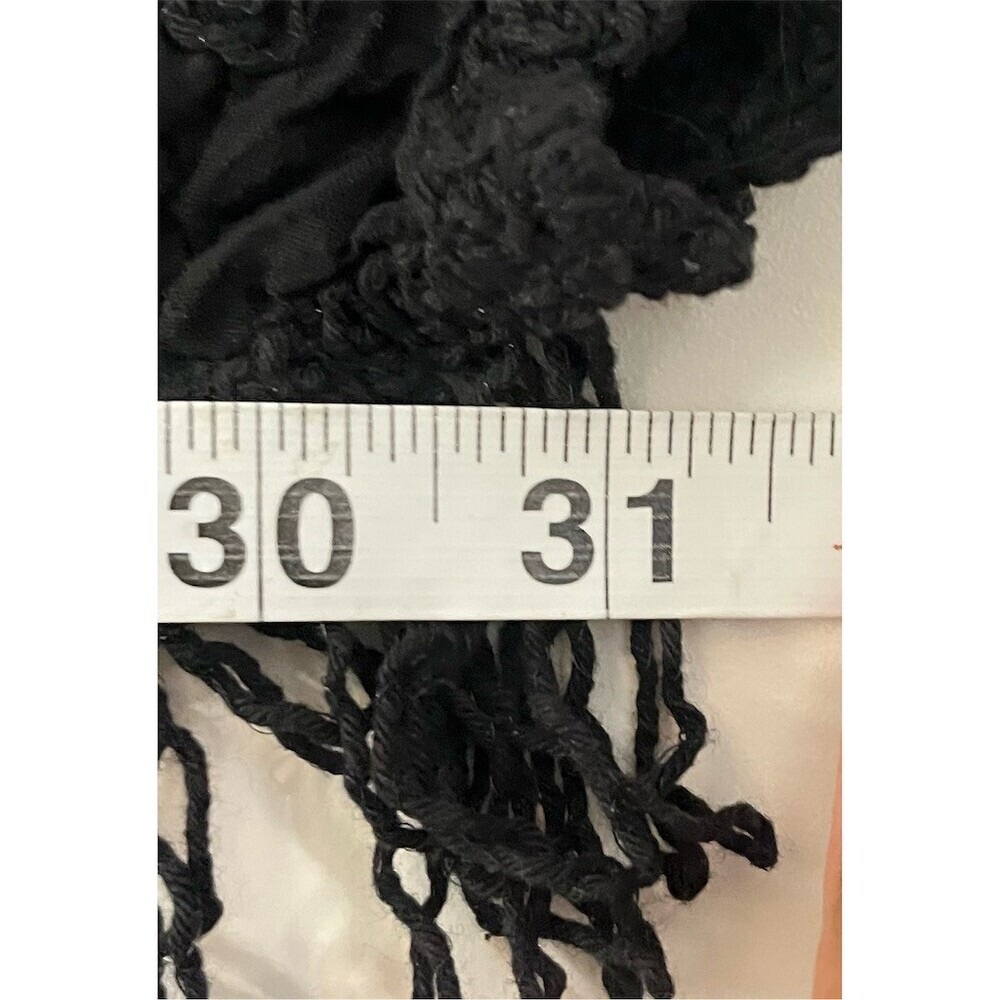 POL Boho Crochet Embroidered Cropped Top OS BlacK Festive Hippie Gypsy Gothic - Picture 11 of 15